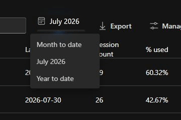 July month selector