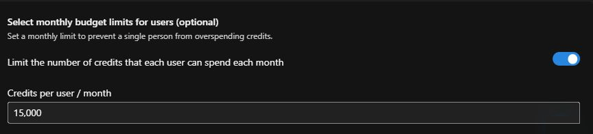 Per-user monthly cap