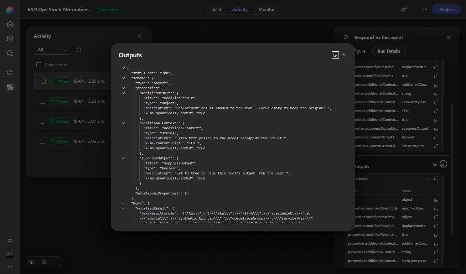 Stock hook result with its runtime wrapper